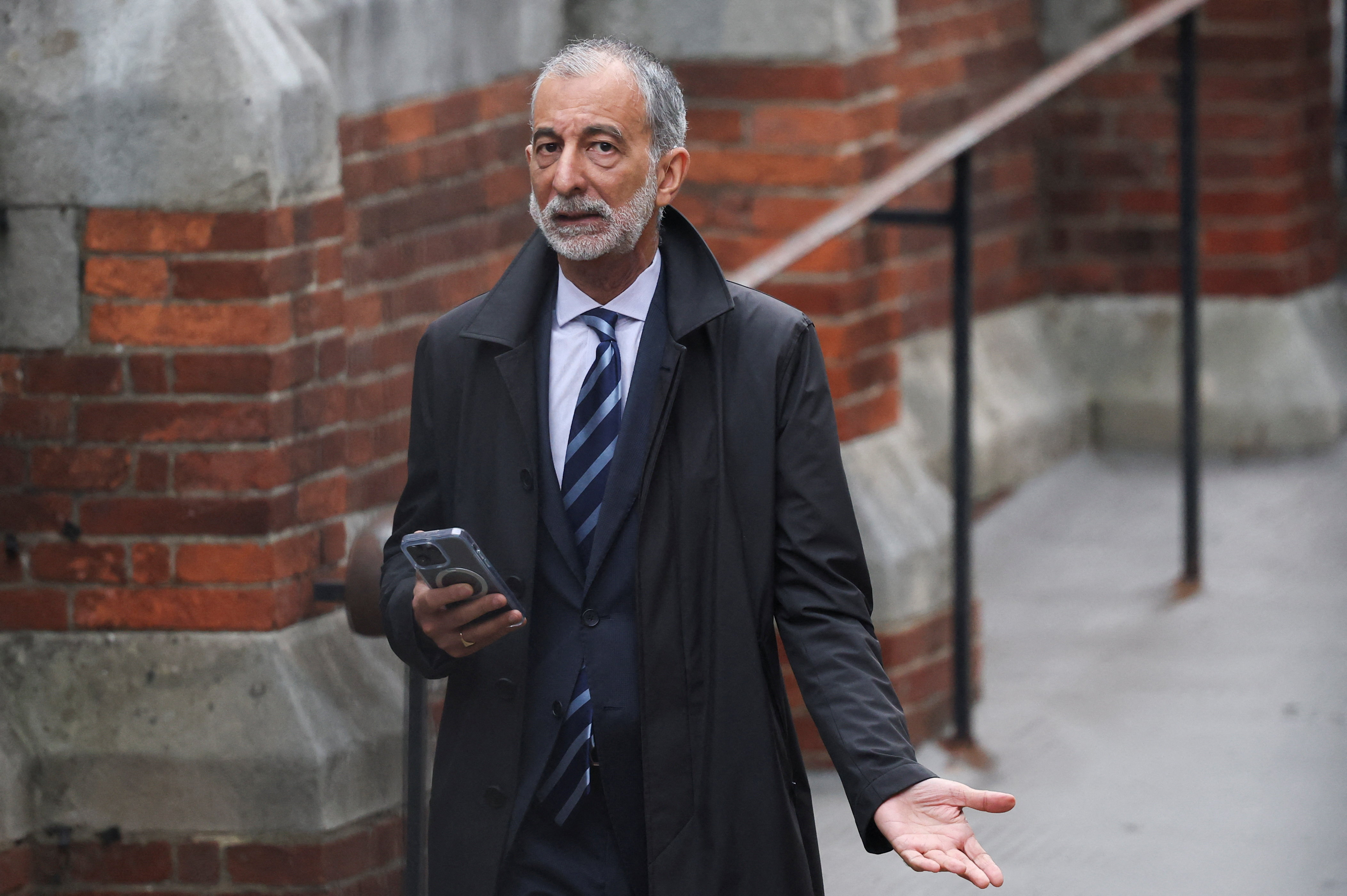 Barrister Imran Khan arrives to attend a preliminary hearing in the lawsuit against Associated Newspapers, publisher of the Daily Mail, who Prince Harry's and six others are suing over allegations of privacy breaches dating back 30 years (Reuters)